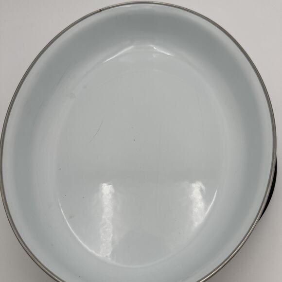 Retro MCM Enamel Ware Oval Open Roasting Pan With Flowers Design - Picture 4 of 11